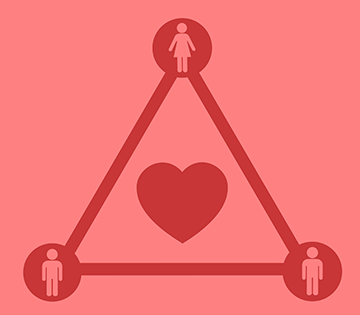 三角関係を表すイラスト